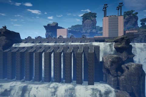 i'm using that pure caterium node, on the top of that waterfall, i'm making 12 A.I limiter/min and sinking it for points. Using 2 overflow smart splitter to generate a little storage for the itens also.