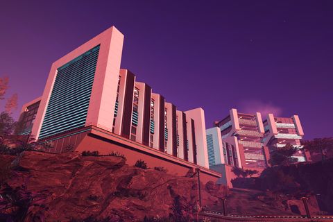 View from below iron building