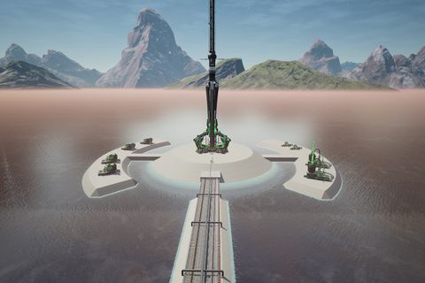 Unfortunately no alt text is available, but this is the thumbnail for content by Lodrik_Bardic referenced at 423 seconds into https://youtu.be/Q2KY6DdzZMI, with the label "Space elevator island"
