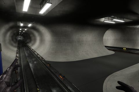 One of many segments in the tunnel.